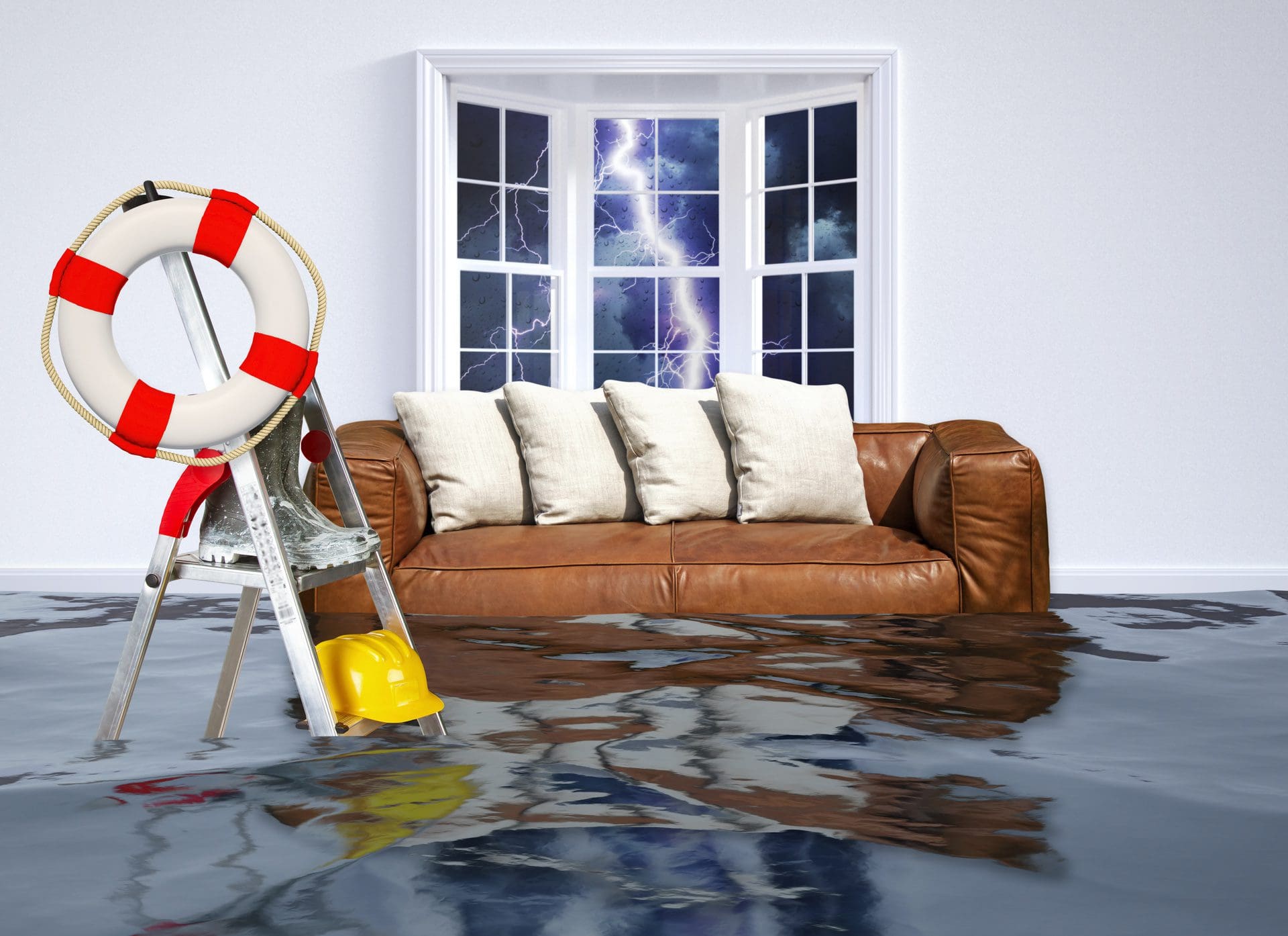 Hausrat + Hochwasser | Hochwasserschäden sind meist gleichermaßen Fälle für die Hausratversicherung und Gebäudeversicherung, beide jeweils in Verbindung mit Elementarschadenschutz als Zusatzoption (© Jürgen Fälchle / stock.adobe.com)